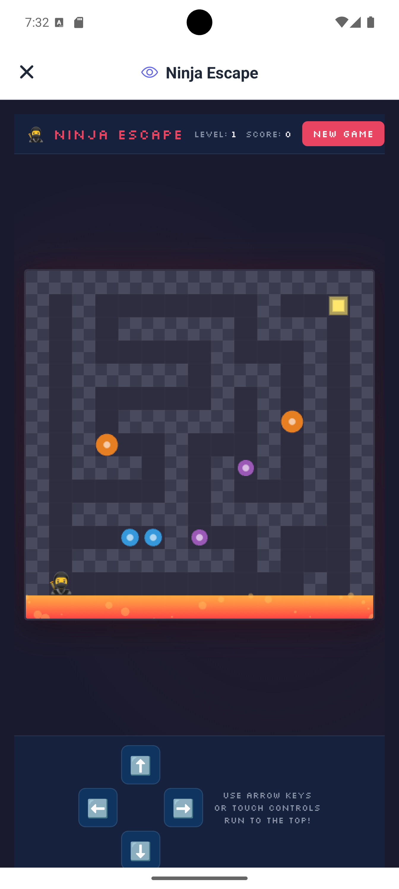 Ninja Escape maze arcade game made with Neyse